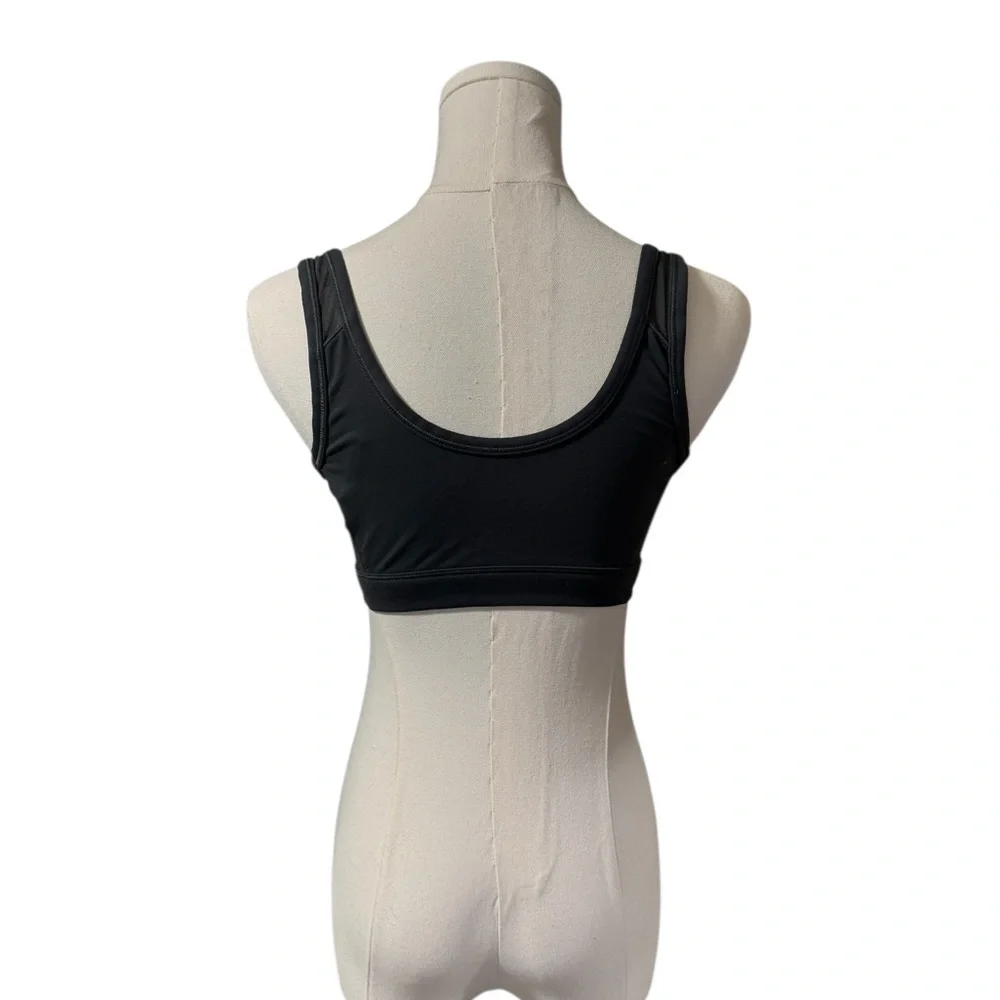 Aerie Chill Play Love Gray‎ Front Zip Up Sports Bra SZ MED